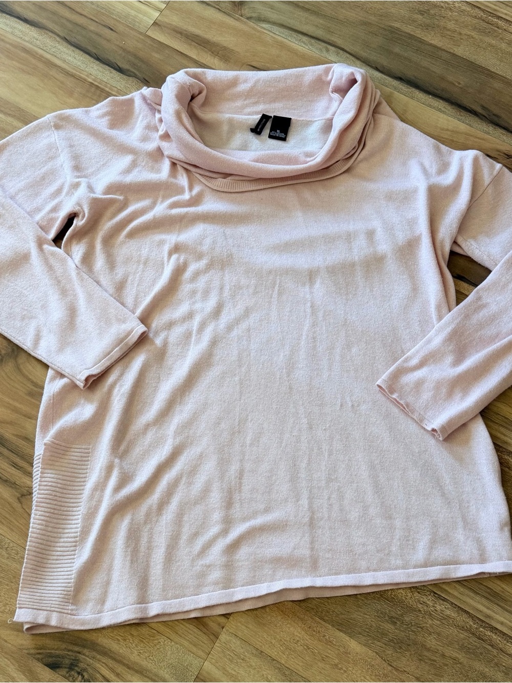 new directions Light Pink Cowl Neck Pullover Sweater
